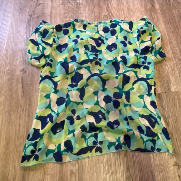 Cabi Top Boho Chic Green Blue Lovely Poly Lightweight Women’s Size Medium - Picture 2 of 5